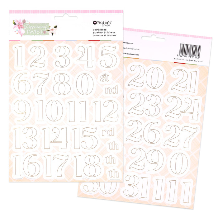 Rosie's Studio Peppermint Twist - Cardstock Number Stickers
