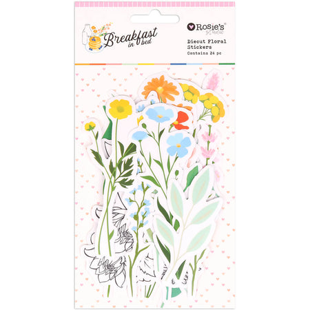 Rosie's Studio Breakfast In Bed - Floral Clear Stickers