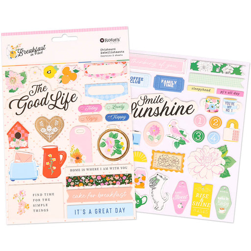 Rosie's Studio Breakfast In Bed - Chipboard Stickers