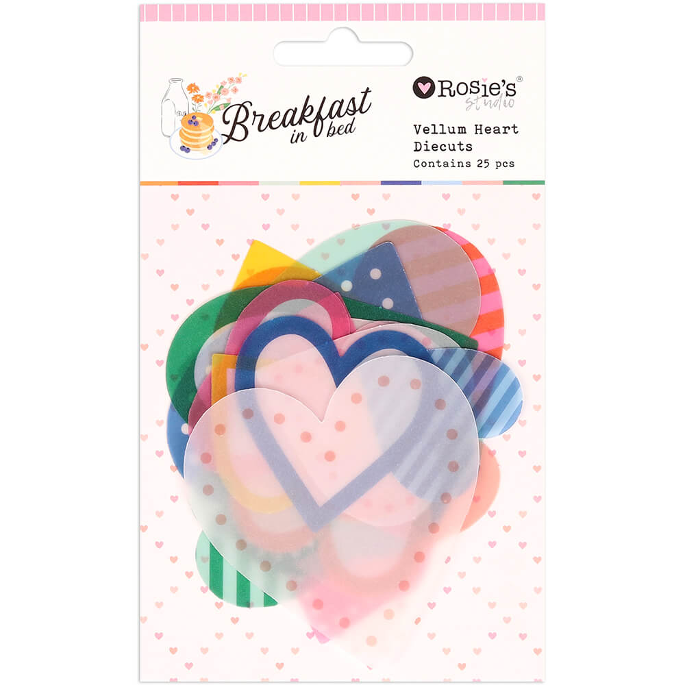 Rosie's Studio Breakfast In Bed - Vellum Heart Diecuts