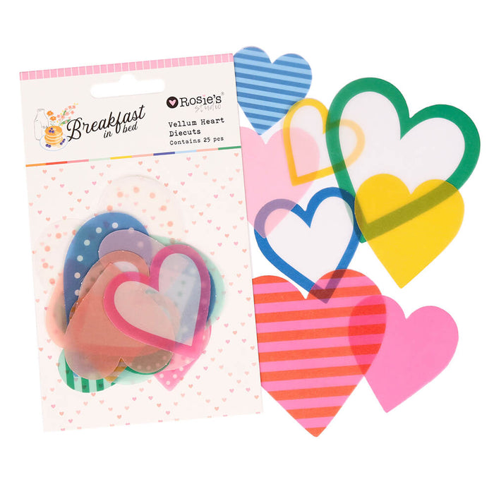 Rosie's Studio Breakfast In Bed - Vellum Heart Diecuts