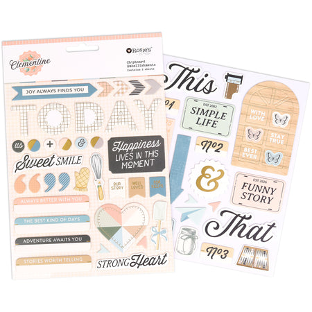 Rosie's Studio Clementine - Chipboard Sticker Sheets