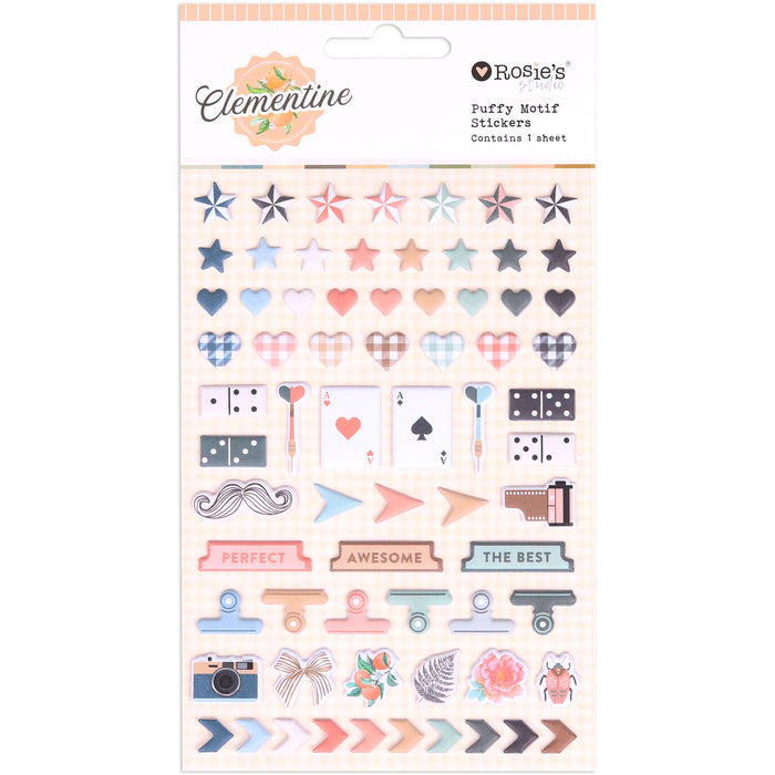 Rosie's Studio Clementine - Puffy Motif Stickers