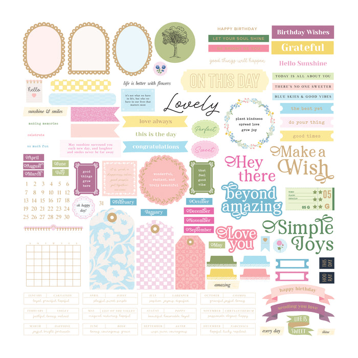 Rosie's Studio Garden Party - Die Cut Ephemera Sentiments