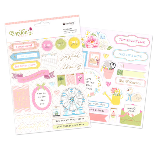 Rosie's Studio Garden Party - Chipboard Sticker Sheets
