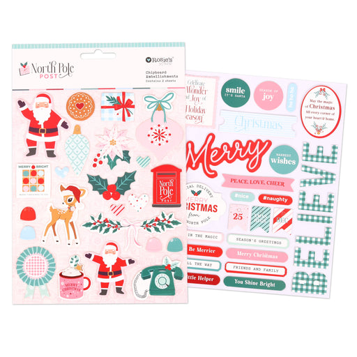 Rosie's Studio North Pole Post - Chipboard Embellishments