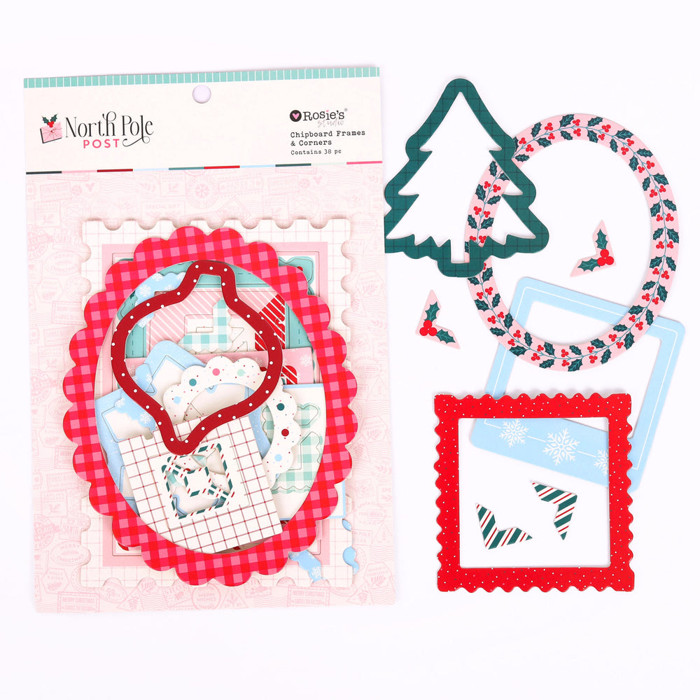 Rosie's Studio North Pole Post - Chipboard Frames & Corners