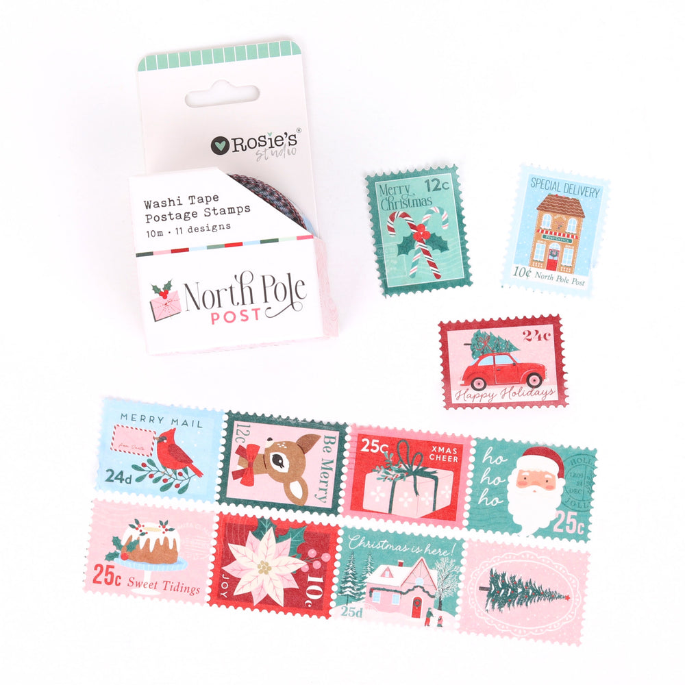Rosie's Studio North Pole Post - Postage Stamp Washi Tape