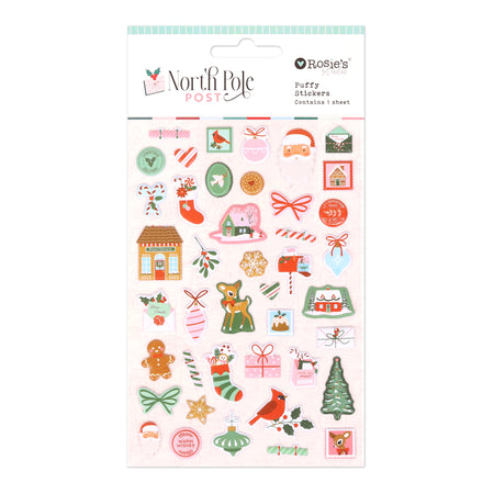 Rosie's Studio North Pole Post - Puffy Motif Stickers