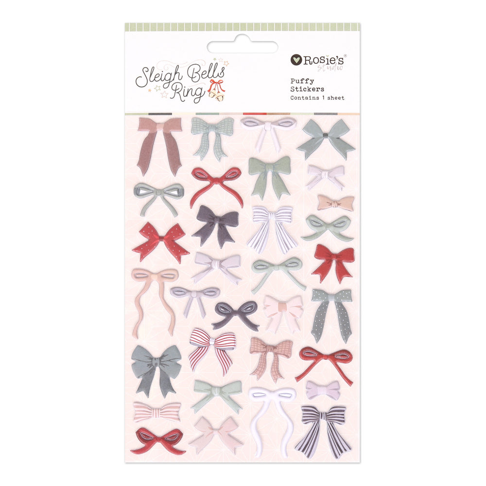 Rosie's Studio Sleigh Bells Ring - Puffy Bow Stickers