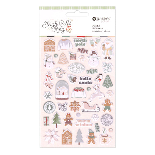 Rosie's Studio Sleigh Bells Ring - Puffy Motif Stickers