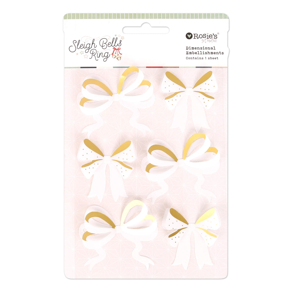 Rosie's Studio Sleigh Bells Ring - Bows Acetate Embellishments
