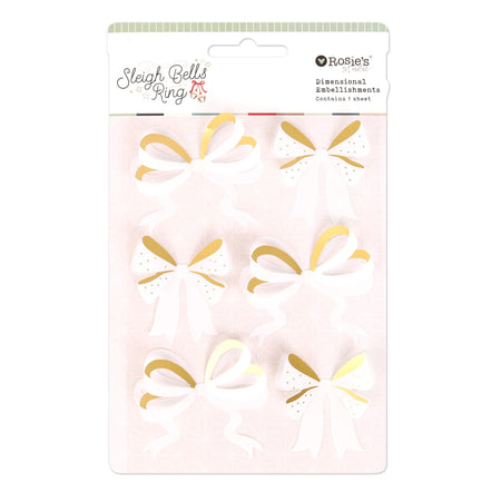 Rosie's Studio Sleigh Bells Ring - Bows Acetate Embellishments