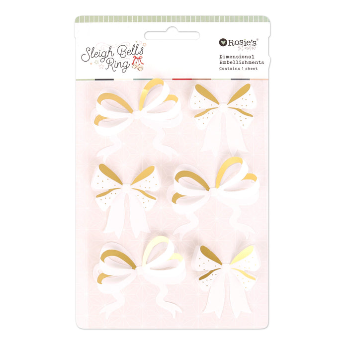 Rosie's Studio Sleigh Bells Ring - Bows Acetate Embellishments
