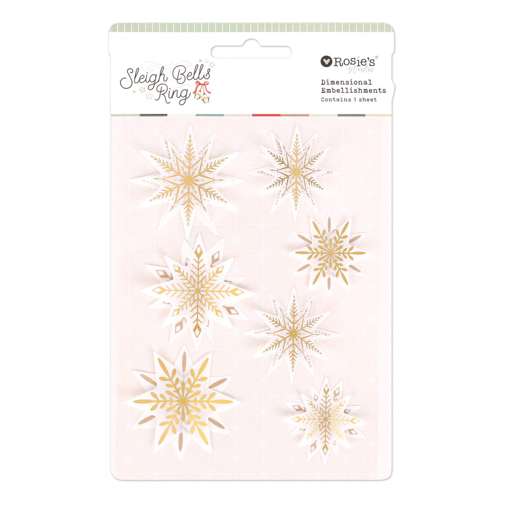 Rosie's Studio Sleigh Bells Ring - Stars Acetate Embellishments