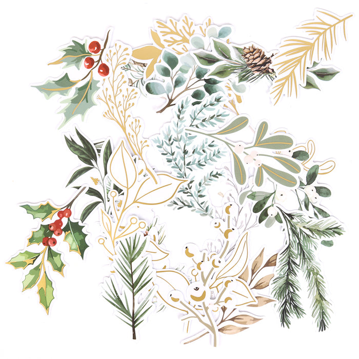 Rosie's Studio Sleigh Bells Ring - Clear Foliage Stickers