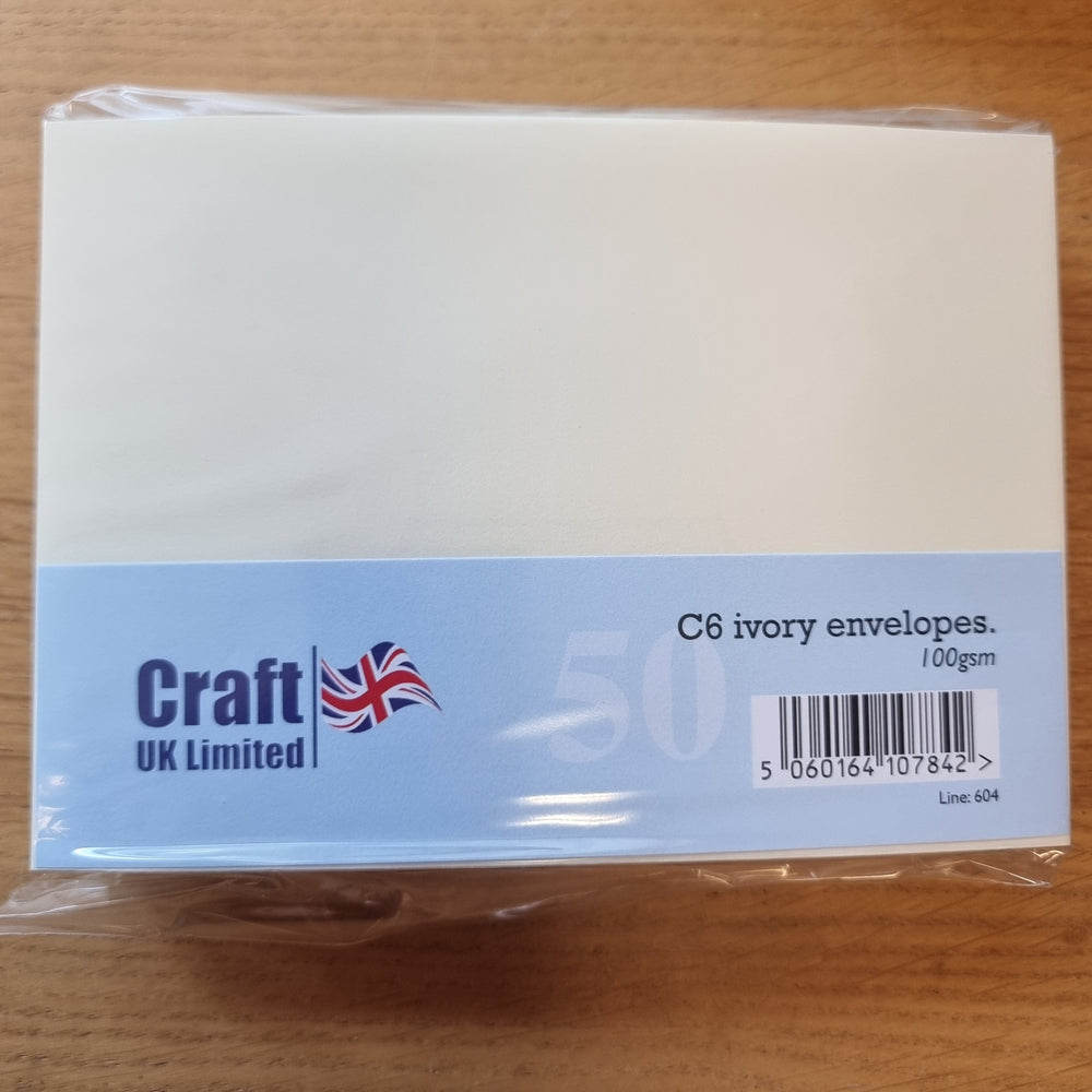Craft UK Envelopes - C6 Ivory (50)