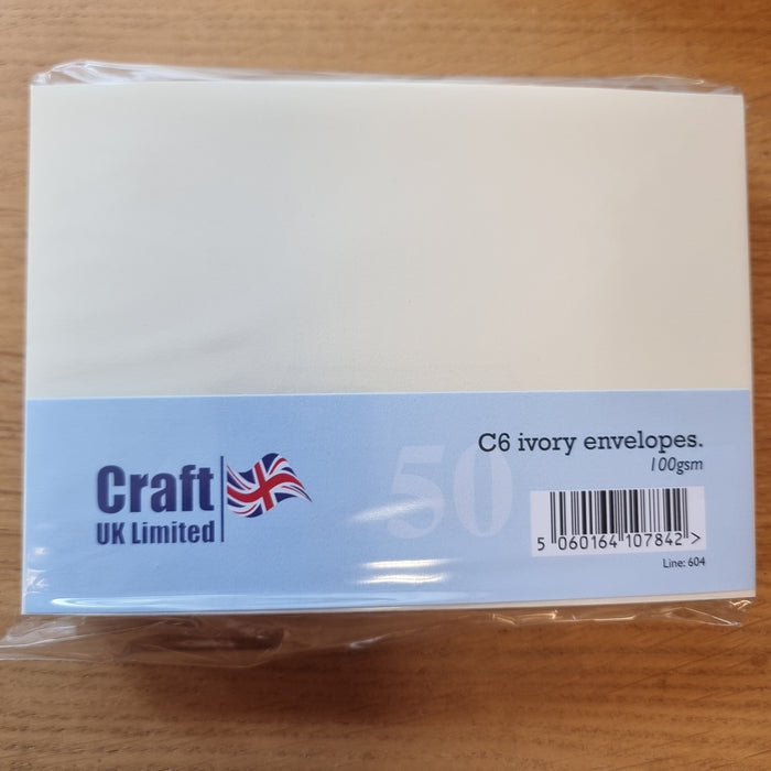 Craft UK Envelopes - C6 Ivory (50)