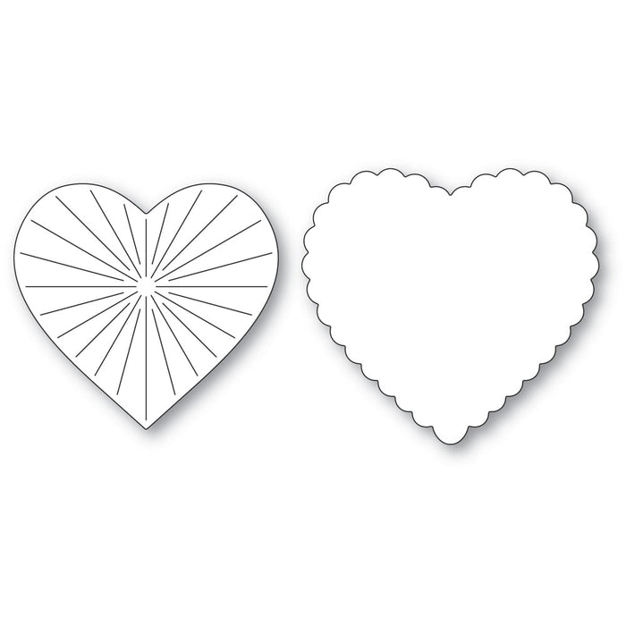 Poppystamps Die - Vintage Scalloped Heart