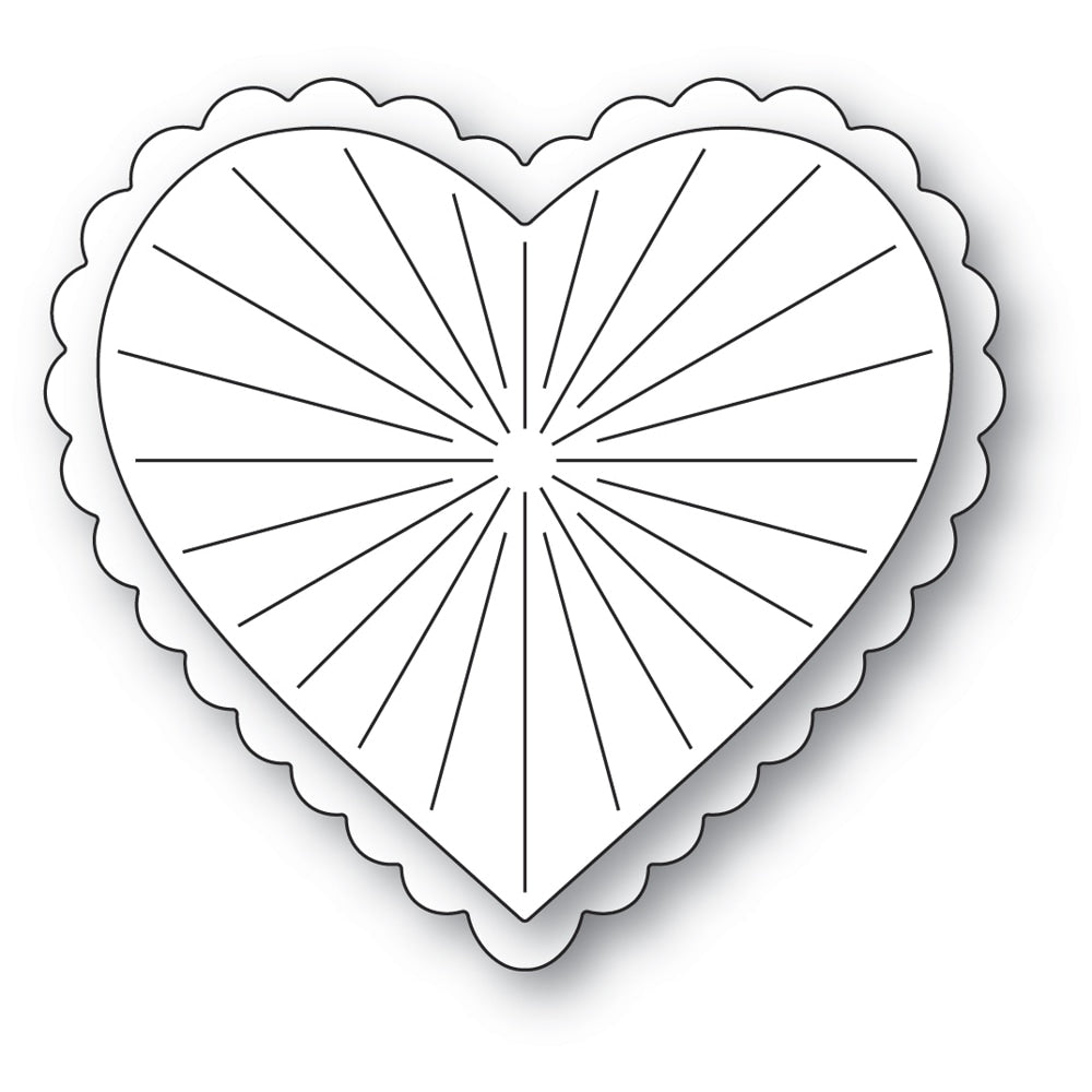 Poppystamps Die - Vintage Scalloped Heart