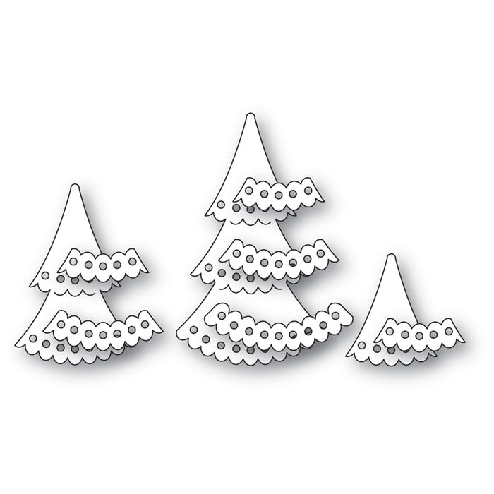 Poppystamps Die - Nordic Frilly Trees