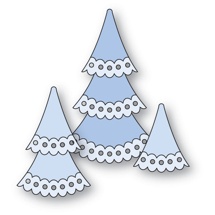 Poppystamps Die - Nordic Frilly Trees