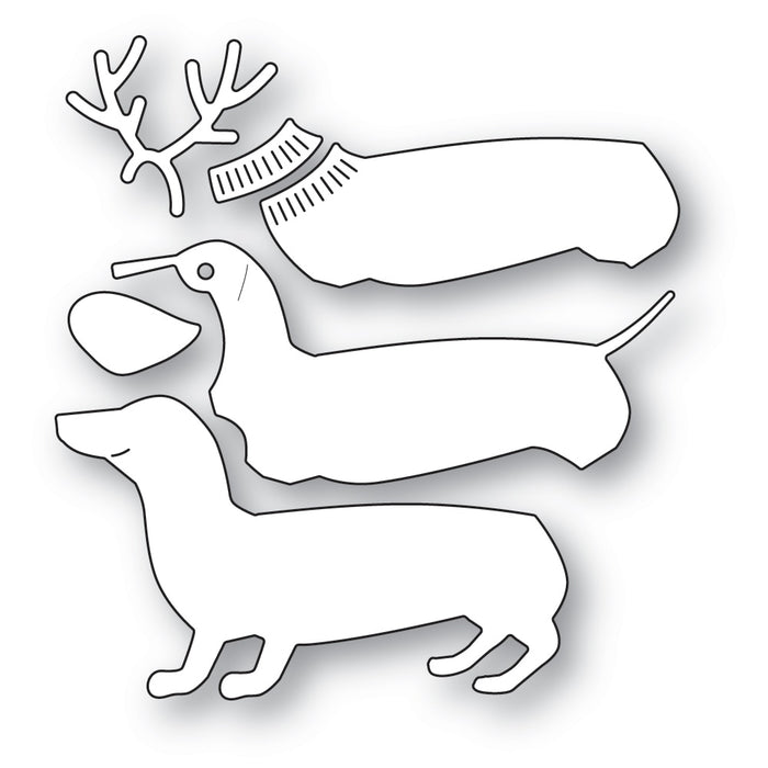 Poppystamps Die - Antler Dachshund