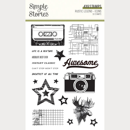 Simple Stories Rustic Legend - Icons Clear Stamps