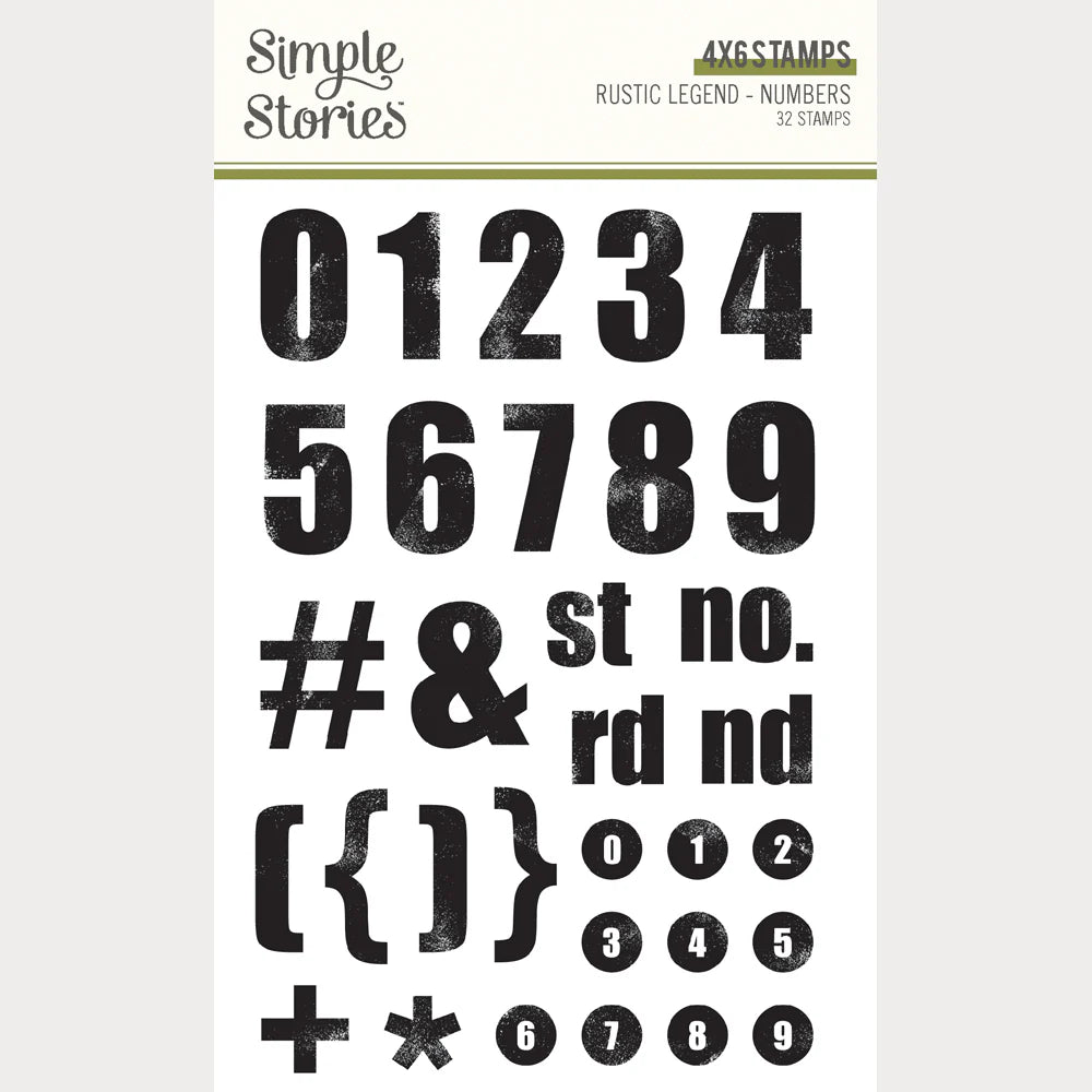 Simple Stories Rustic Legend - Numbers Clear Stamps