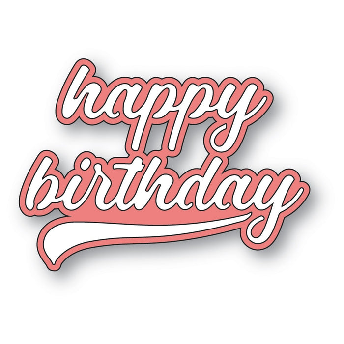 Poppystamps Die - Happy Birthday Streamer Script