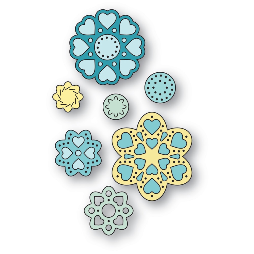 Poppystamps Die - Heart Flowers