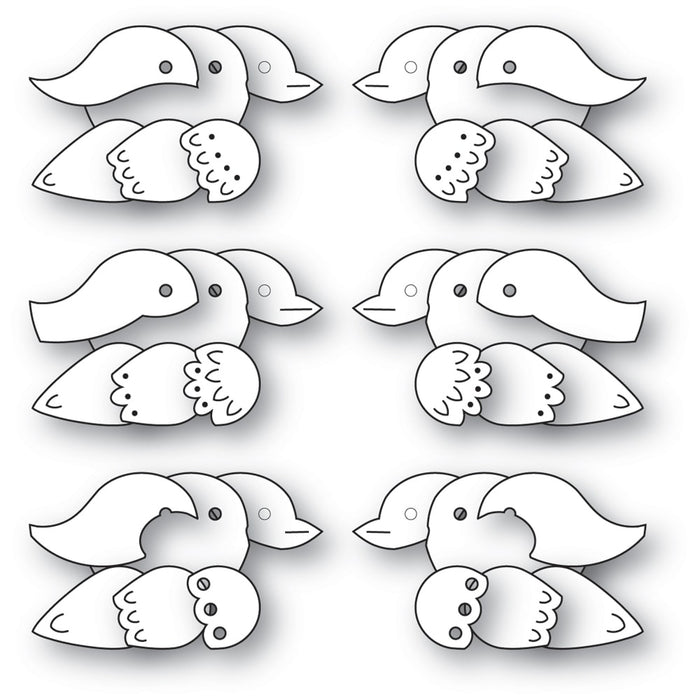 Poppystamps Die - Nordic Birds Of A Feather