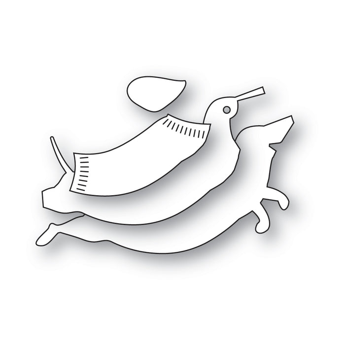 Poppystamps Die - Leaping Dachshund