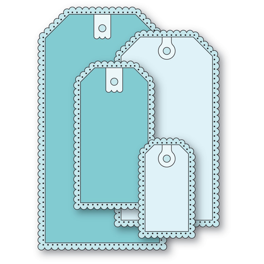 Poppystamps Die - Scalloped Pinpoint Tags