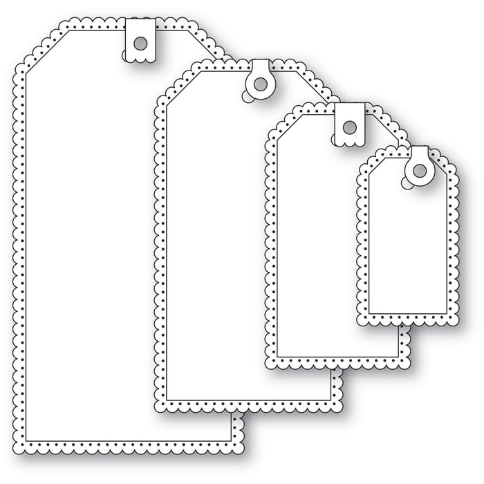Poppystamps Die - Scalloped Pinpoint Tags