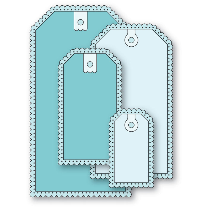 Poppystamps Die - Scalloped Pinpoint Tags