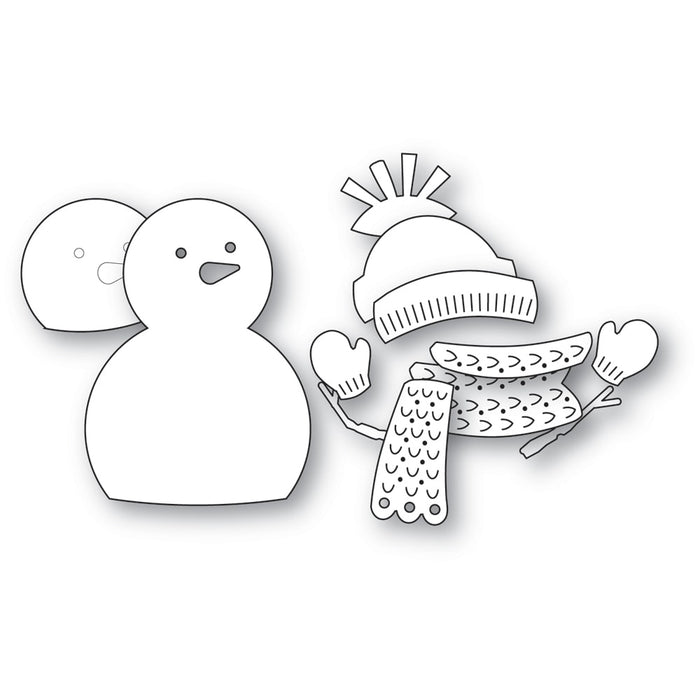 Poppystamps Die - Nordic Bundled Snowman