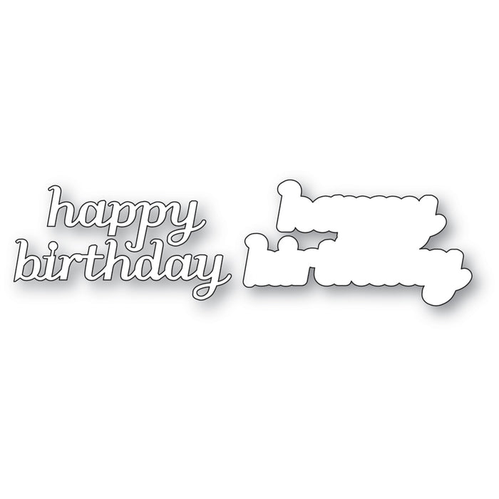 Poppystamps Die - Happy Birthday Tender Script
