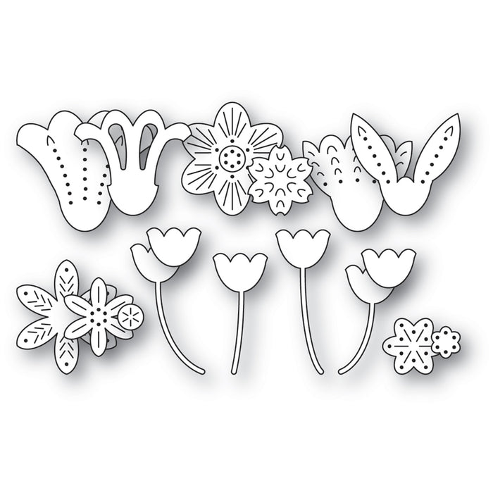 Poppystamps Die - Nordic Scatter Flowers