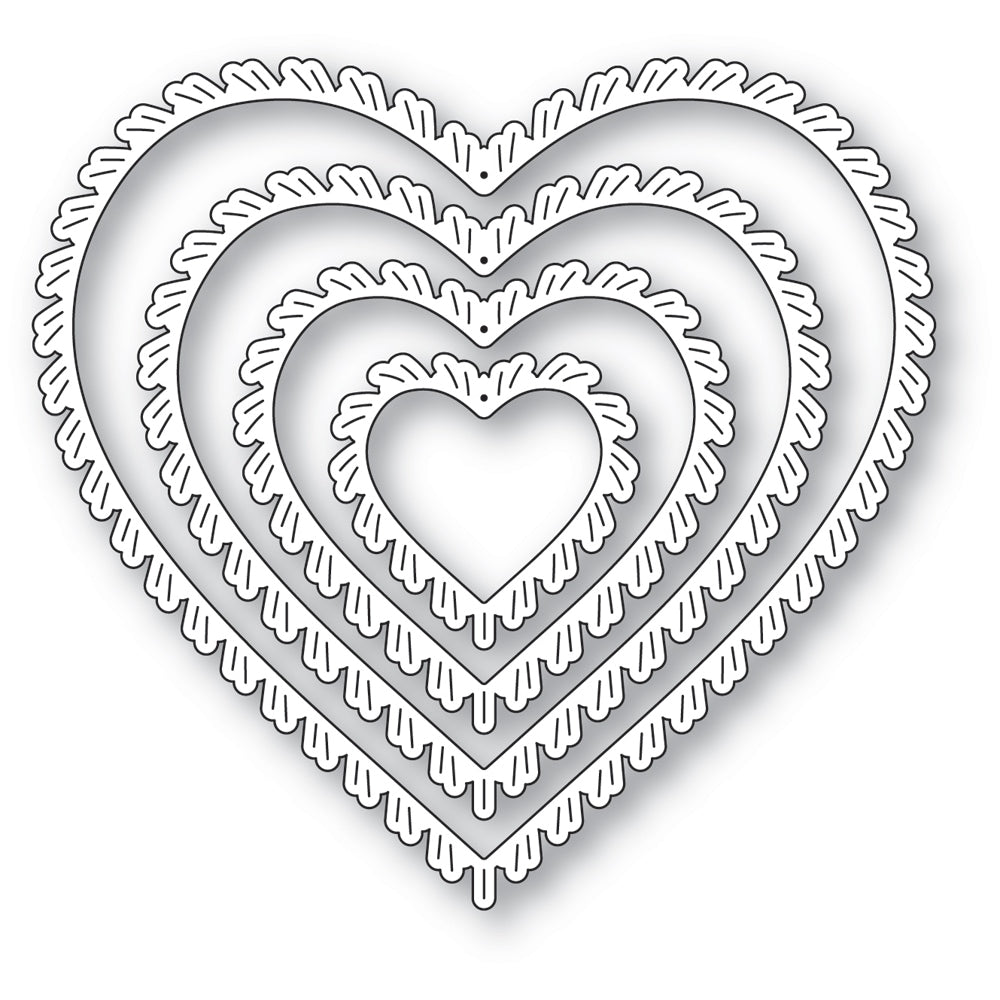 Poppystamps Die - Fringed Heart Frames
