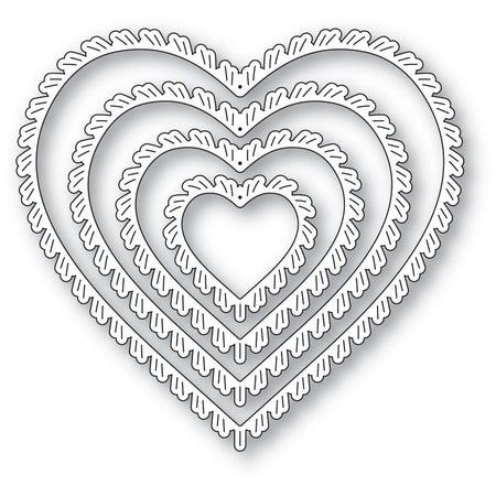 Poppystamps Die - Fringed Heart Frames