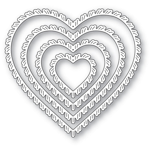 Poppystamps Die - Fringed Heart Frames