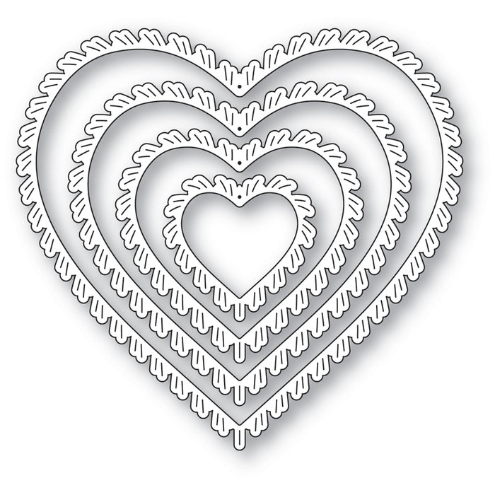Poppystamps Die - Fringed Heart Frames