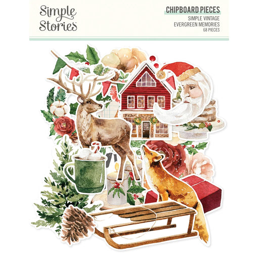 Simple Stories Simple Vintage Evergreen Memories - Chipboard Pieces