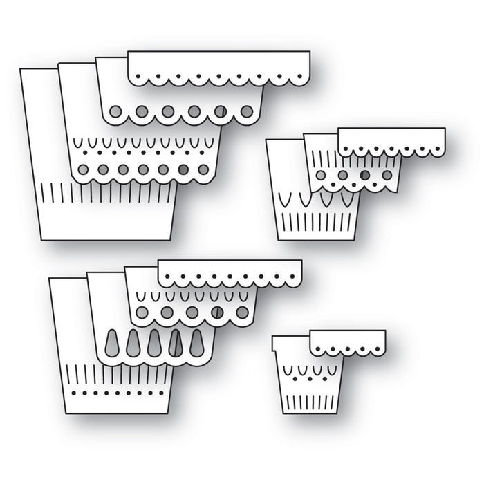 Poppystamps Die - Nordic Scalloped Flower Pots