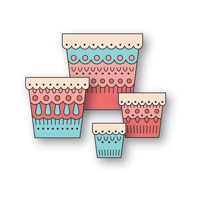 Poppystamps Die - Nordic Scalloped Flower Pots