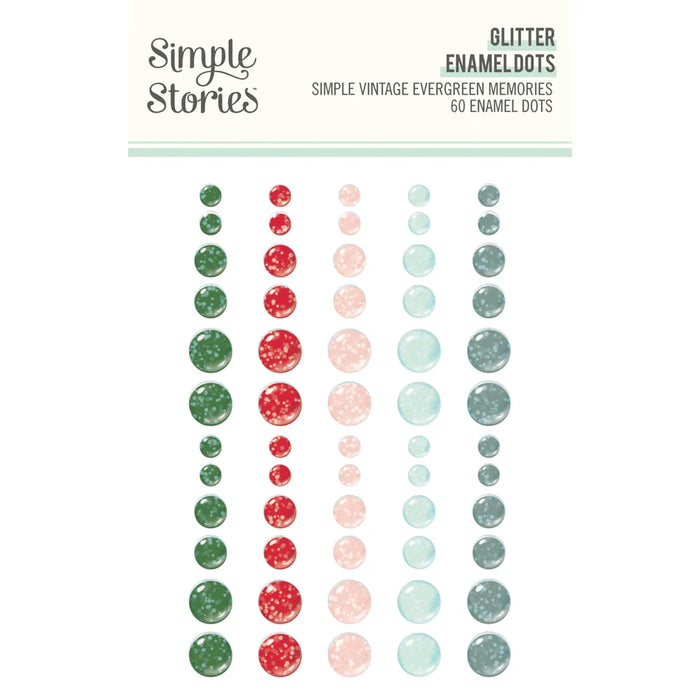 Simple Stories Simple Vintage Evergreen Memories - Glitter Enamel Dots