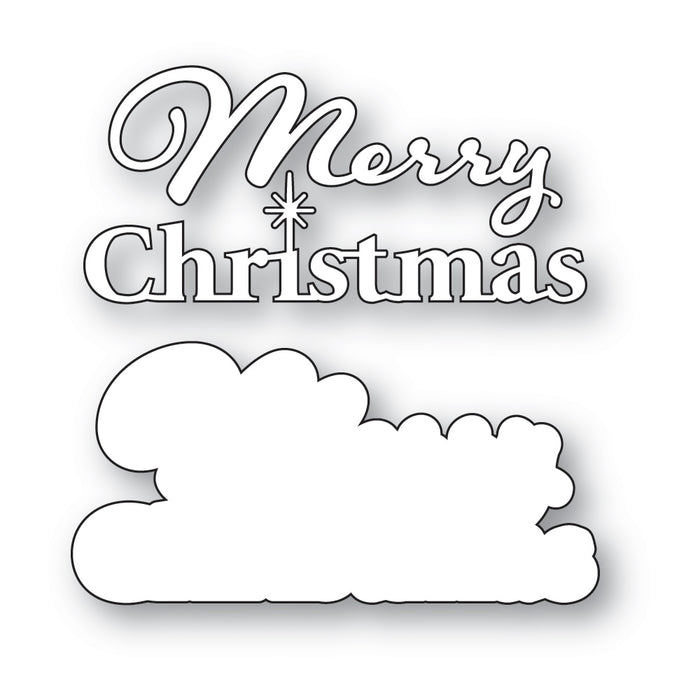 Poppystamps Die - Merry Christmas Fluffy Script