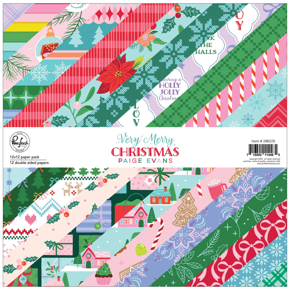 Pinkfresh Studio Very Merry Christmas by Paige Evans - 12x12 Paper Pack