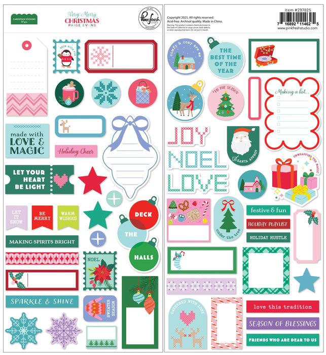 Pinkfresh Studio Very Merry Christmas by Paige Evans - Cardstock Stickers